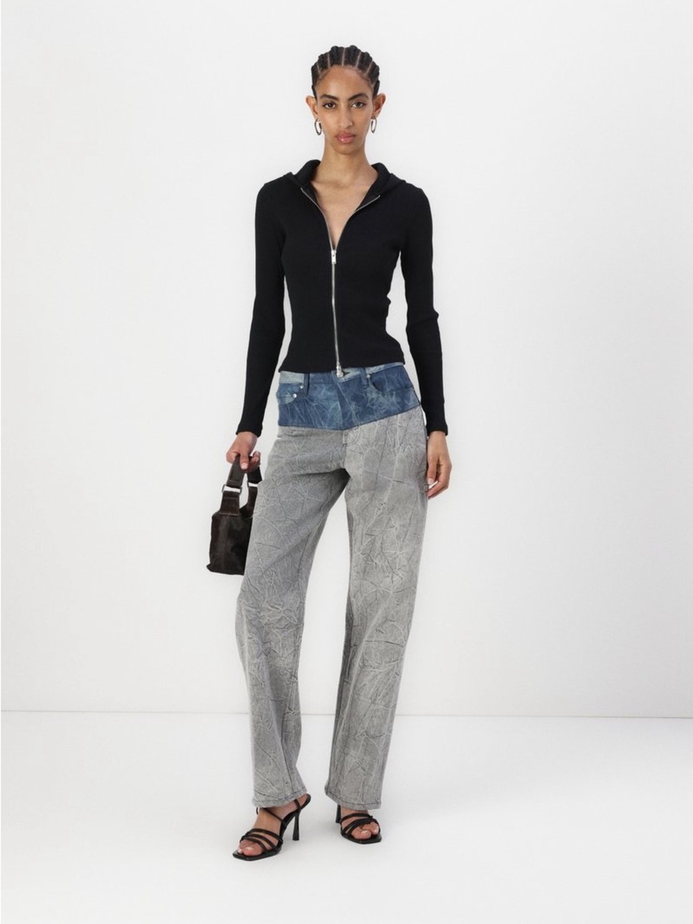 NWOT Bec +Bridge Zavier Contrast patchwork straight leg jeans-Size (Fits 26/27)